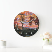 Vier Bäume, Kunst von Egon Schiele, Große Wanduhr (Zuhause)