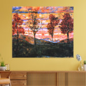 Vier Bäume, Kunst von Egon Schiele, Leinwanddruck (Insitu (Wohnzimmer))