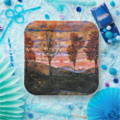 Vier Bäume, Kunst von Egon Schiele, Pappteller (Party)