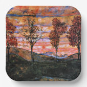 Vier Bäume, Kunst von Egon Schiele, Pappteller (Vorderseite)