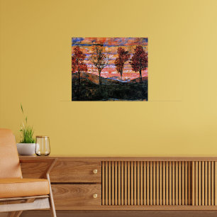 Vier Bäume, Kunst von Egon Schiele, Poster