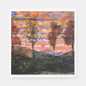 Vier Bäume, Kunst von Egon Schiele, Serviette (Vorderseite)