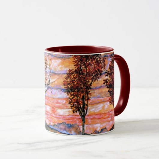 Vier Bäume, Kunst von Egon Schiele, Tasse (VorderseiteRechts)