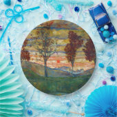 Vier Bäume (Landschaftskunst) (von Egon Schiele) Pappteller (Party)