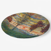 Vier Bäume (Landschaftskunst) (von Egon Schiele) Pappteller (Schrägansicht)