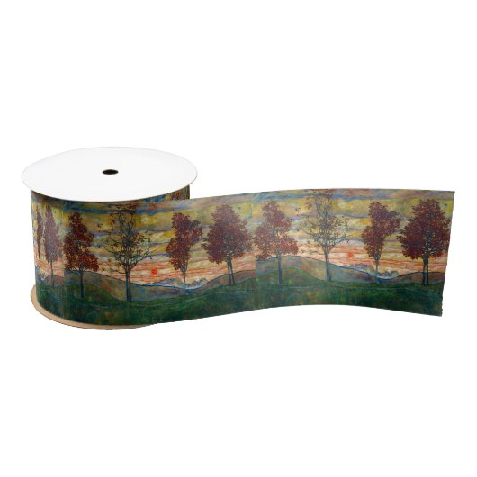 Vier Bäume (Landschaftskunst) (von Egon Schiele) Satinband (Spule)