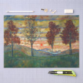 Vier Bäume (Landschaftskunst) (von Egon Schiele) Seidenpapier (Handwerk)