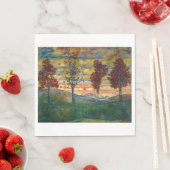 Vier Bäume (Landschaftskunst) (von Egon Schiele) Serviette (Beispiel)