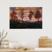 Vier Bäume Poster (Küche)