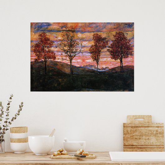 Vier Bäume Poster (Küche)