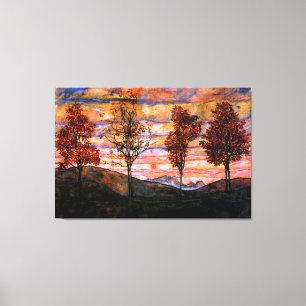 Vier Bäume von Egon Schiele Große Kunst Leinwanddruck