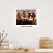 Vier Bäume von Egon Schiele Poster (Küche)