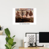 Vier Bäume von Egon Schiele Poster (Heimbüro)