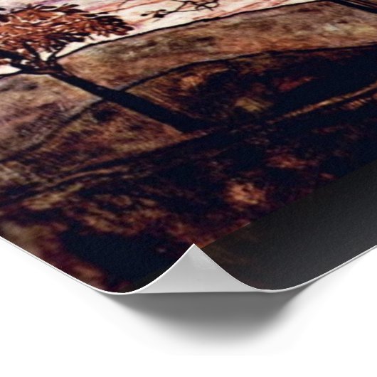 Vier Bäume von Schiele Egon Poster (Ecke)