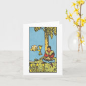 Vier Becher Blankokarte - Rider Waite Smith Tarot Karte (Gelbe Blume)