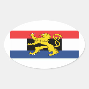 VIER Benelux-Flagge Ovaler Aufkleber