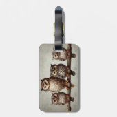 Vier bezaubernde Eulen Gepäckanhänger (Rückseite vertikal)