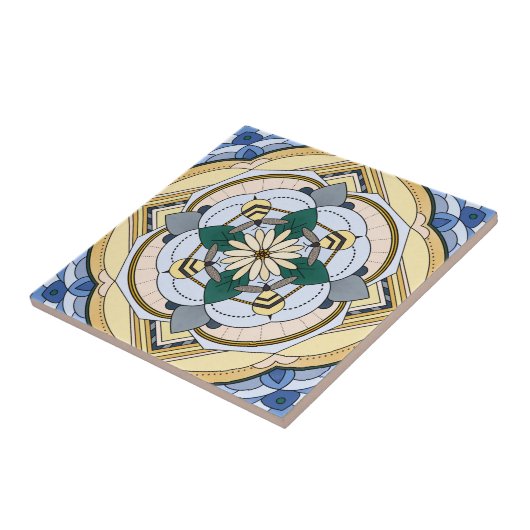 Vier Biene Floral Mandala Fliese (Seite)
