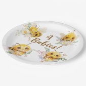 Vier Bienenpapier-Teller Pappteller (Schrägansicht)