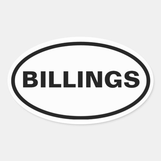 VIER Billings, Montana Ovaler Aufkleber (Vorderseite)