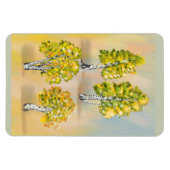 Vier Birken in Farbe, Botanik. Magnet (Horizontal)