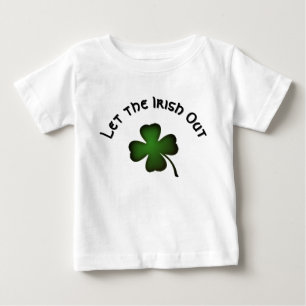 Vier-Blatt-Klee Lasst die Iren auf Grün herauskomm Baby T-shirt