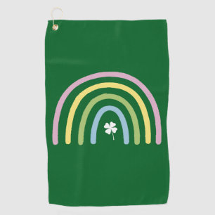 Vier-Blatt-Klee-Regenbogen-St.-Patricks-Tag Golfhandtuch