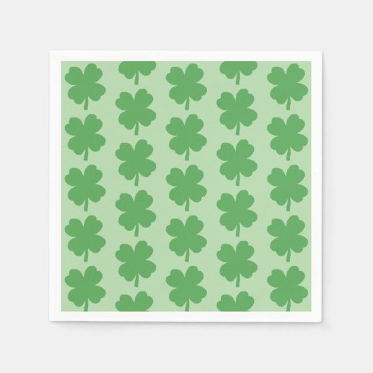 Vier-Blatt-Kleeblatt-Irischer St. Patricks Tag Serviette (Vorderseite)