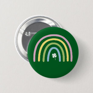 Vier-Blatt-Kleeblatt-Regenbogen St. Patrick's Day  Button