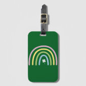 Vier-Blatt-Kleeblatt-Regenbogen St. Patrick's Day Gepäckanhänger (Vorderseite Vertikal)