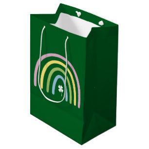 Vier-Blatt-Kleeblatt-Regenbogen St. Patrick's Day  Mittlere Geschenktüte