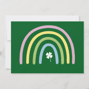 Vier-Blatt-Kleeblatt-Regenbogen-St.-Patricks-Tag  Einladung