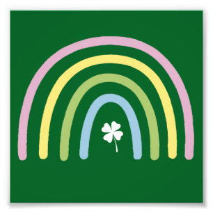 Vier-Blatt-Kleeblatt-Regenbogen-St.-Patricks-Tag Fotodruck