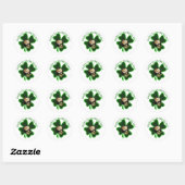 Vier-Blatt-Kleeblatt St. Patrick's Day Runder Aufkleber (Blatt)