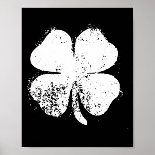 Vier-Blatt-Kleeblatt Vintage St. Patrick's Day Ges Poster