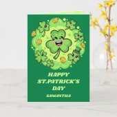 Vier-Blatt-Spaß St. Patrick's Day Karte (Gelbe Blume)