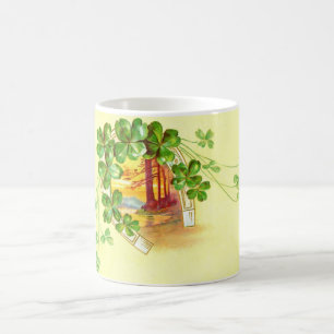 Vier blättrige Klee und Hufeisen Kaffeetasse