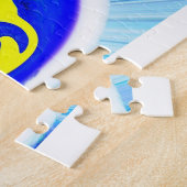 Vier blaue Monde Kunst Puzzle (Seite)