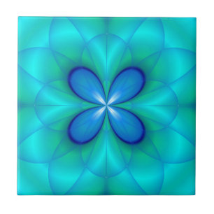 Vier blaue Petalen Fliese