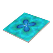 Vier blaue Petalen Fliese (Seite)