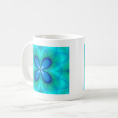 Vier blaue Petalen Kaffeetasse (Vorderseite Links)