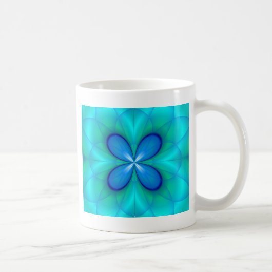 Vier blaue Petalen Kaffeetasse (Rechts)