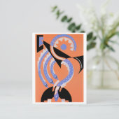 Vier blaue Schlangen Postkarte (Stehend Vorderseite)