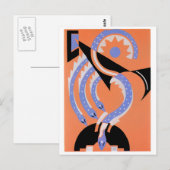 Vier blaue Schlangen Postkarte (Vorne/Hinten)
