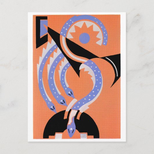 Vier blaue Schlangen Postkarte (Vorderseite)