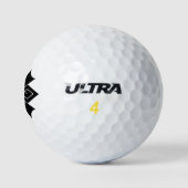 Vier Blitzschrauben mit Donnerknallen Golfball (Logo)