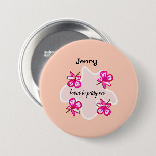 Vier blorrosa Blume Button
