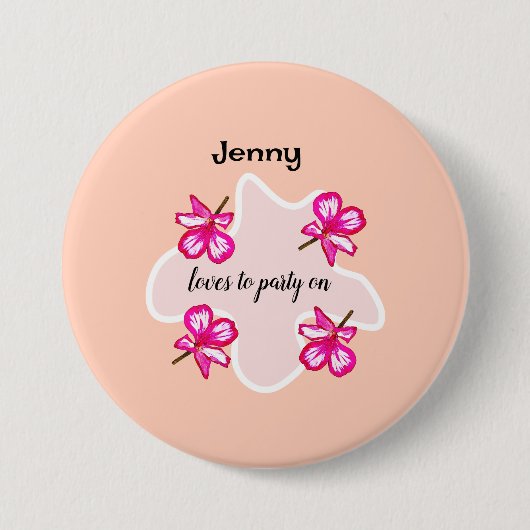 Vier blorrosa Blume Button (Vorderseite)