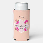 Vier blorrosa Blume Selters Dosenkühler (Seltzer Vorderseite)