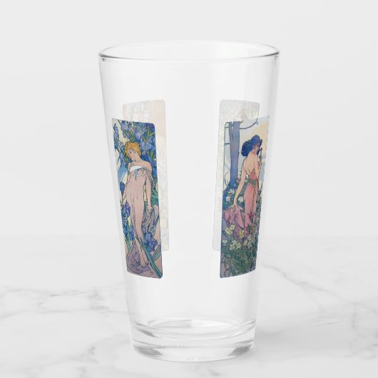 Vier Blume, Alphonse Mucha Glas (Rückseite)